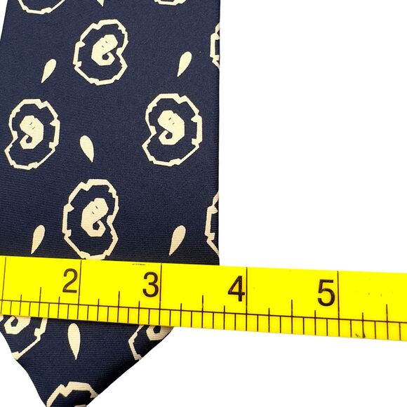 Perry Ellis Mens Silk Dress Tie Made in USA Vintage Geometric Pattern 56" 3.75" - Picture 9 of 11